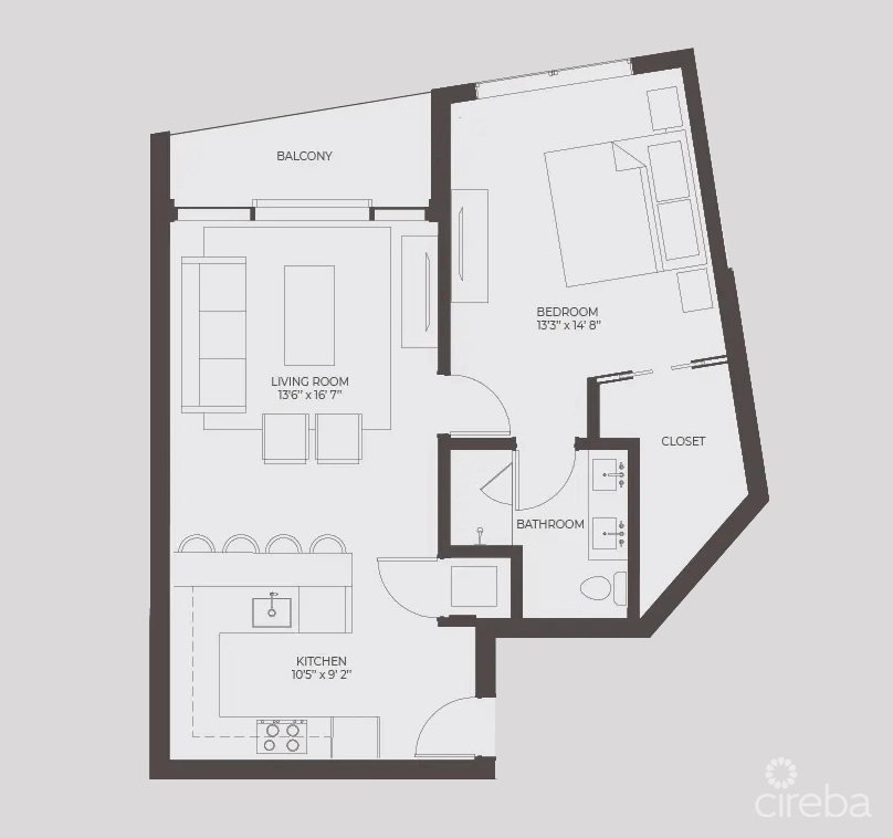 Point West Penthouse #20 - One Bed Garden View