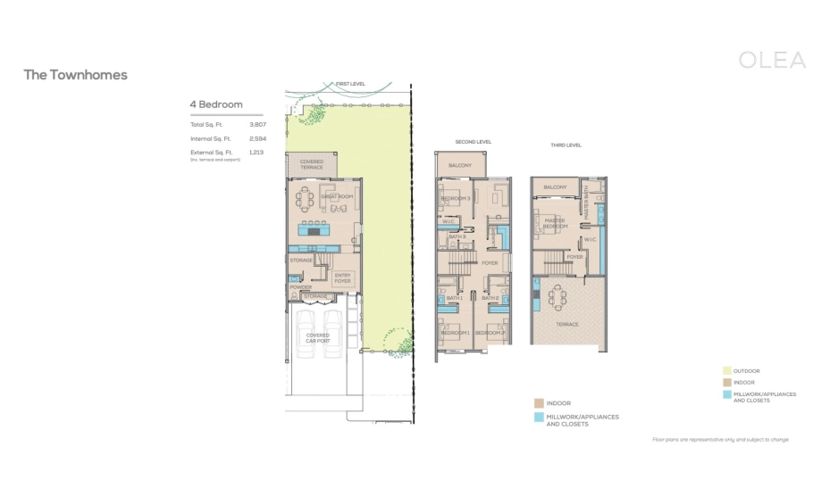 Olea 227, 4 Bed Townhome, Camana Bay